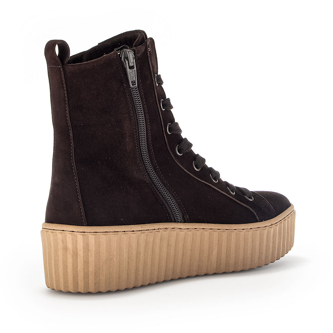 GABOR Chocolate suede lace-up boot,