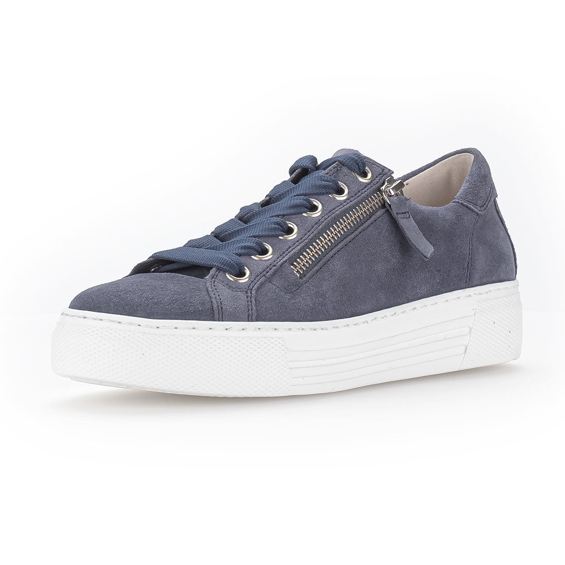 GABOR Jeans blue suede sneaker,