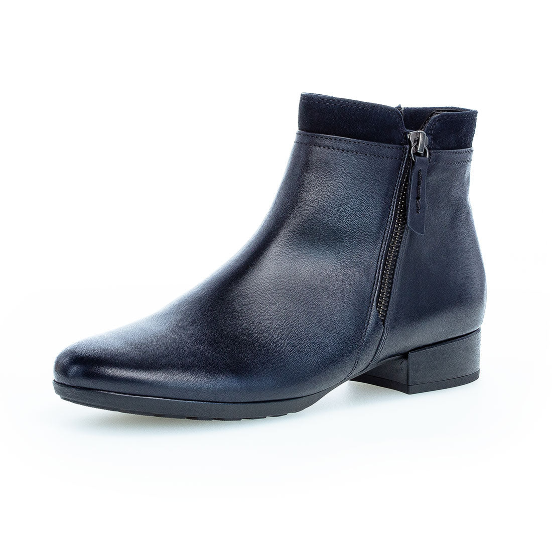 GABOR Dark blue leather boot with width H,