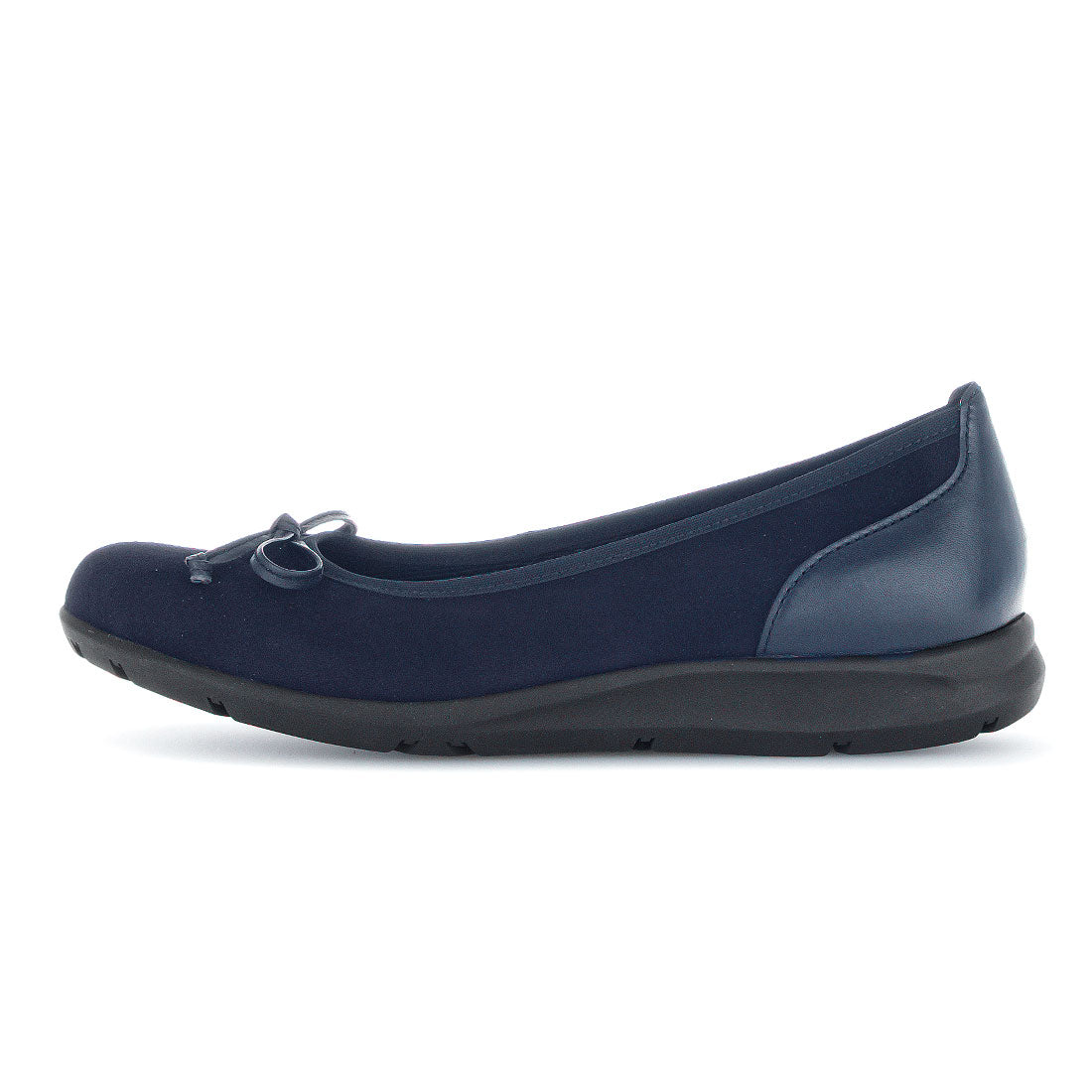 GABOR Atlantic blue suede with leather bow,