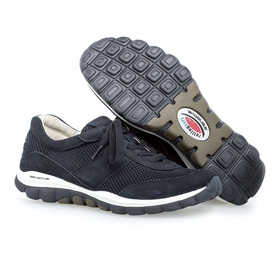 ROLLINGSOFT Blue nubuck/textile and sneakers,