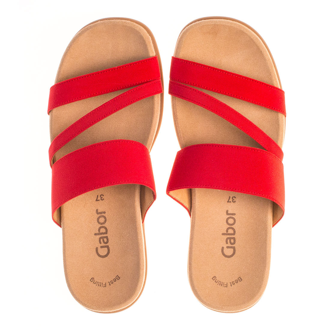 GABOR sandal with red elastic straps,