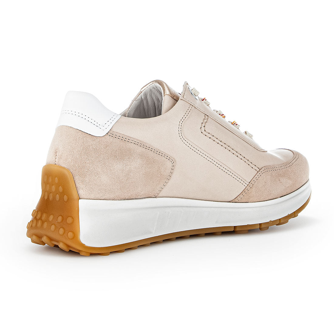 GABOR Beige leather + suede sneaker,