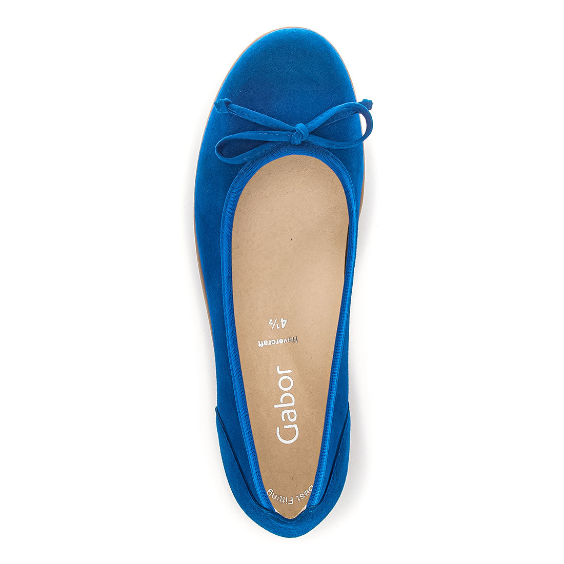 GABOR Sapphire blue suede with leather bow,
