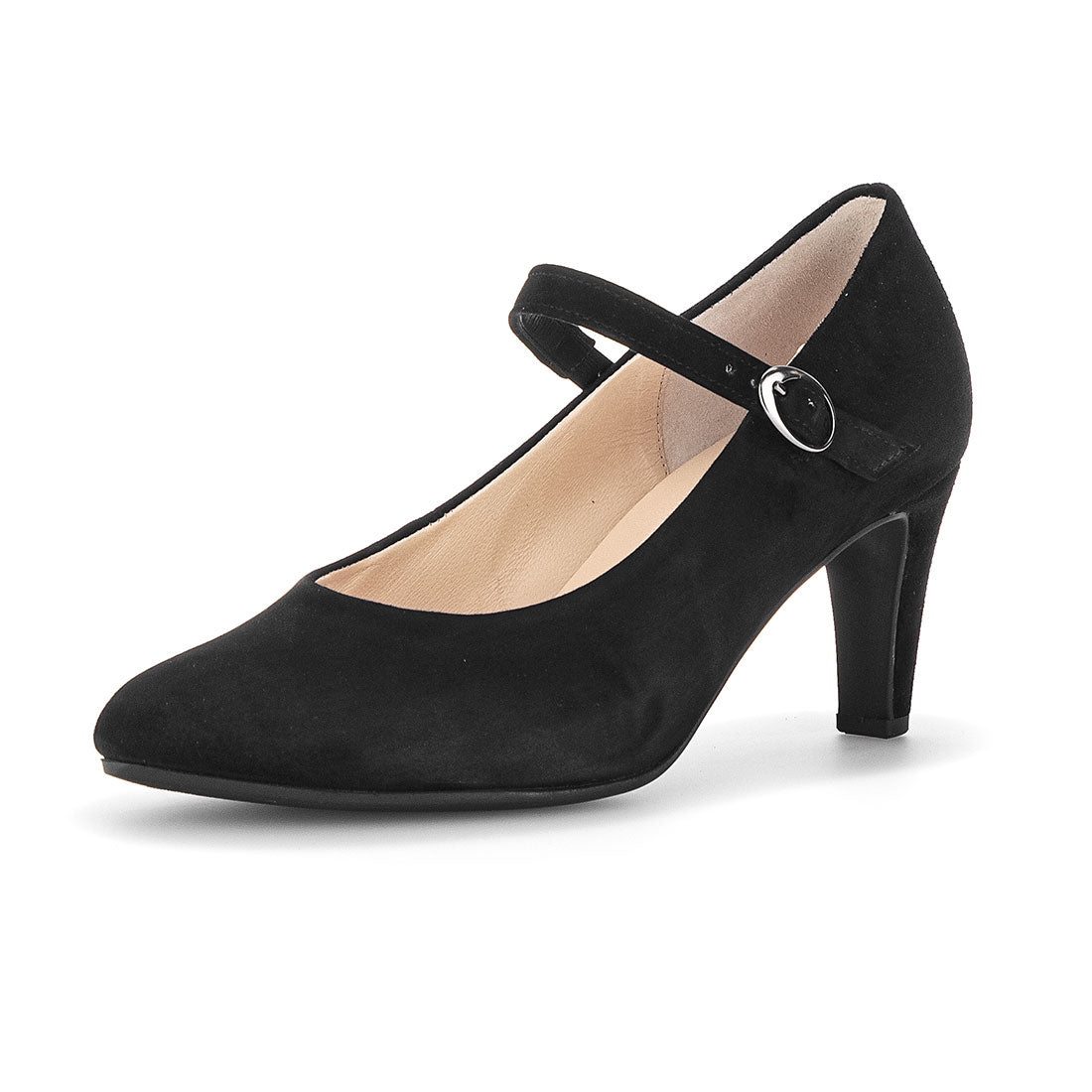 GABOR Black suede pump with stiletto heel,