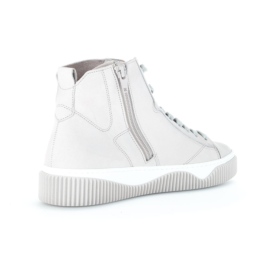 GABOR Gray nubuck sneaker with laces + zipper,