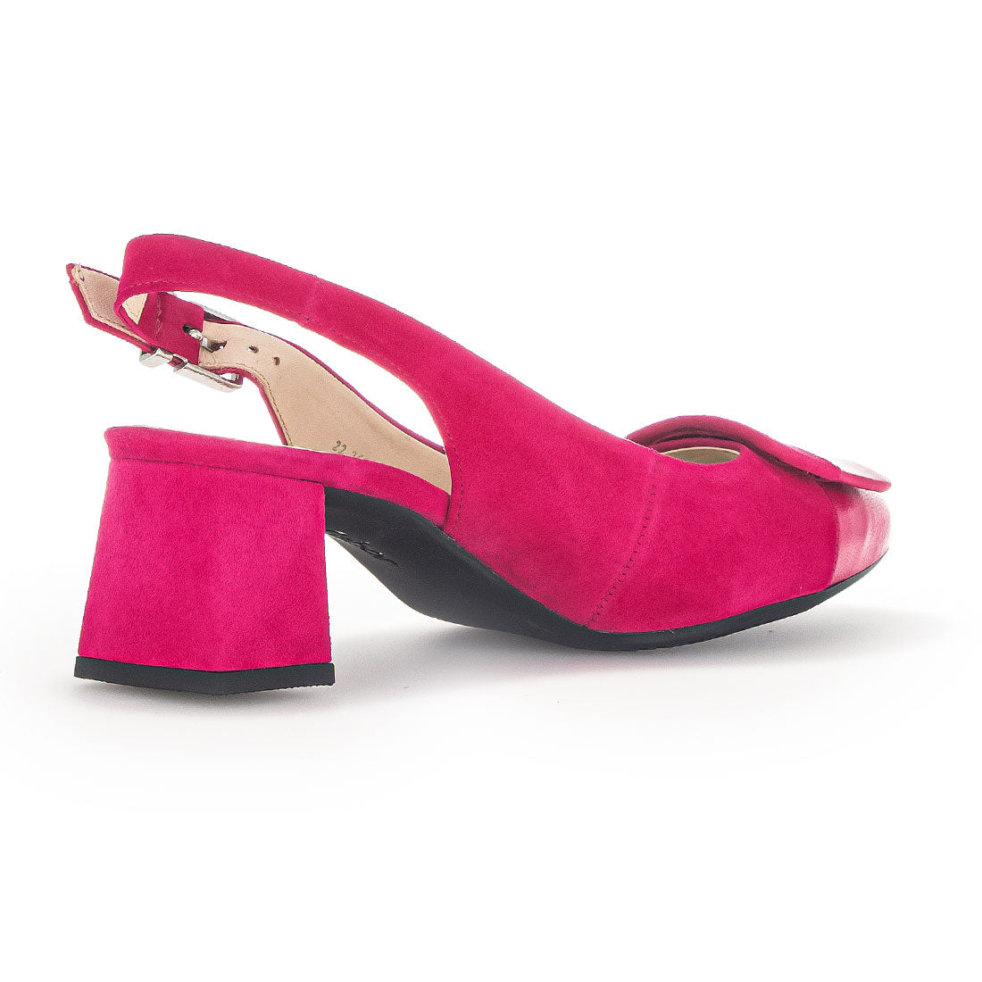 GABOR Pink suede slingback with leather toe,