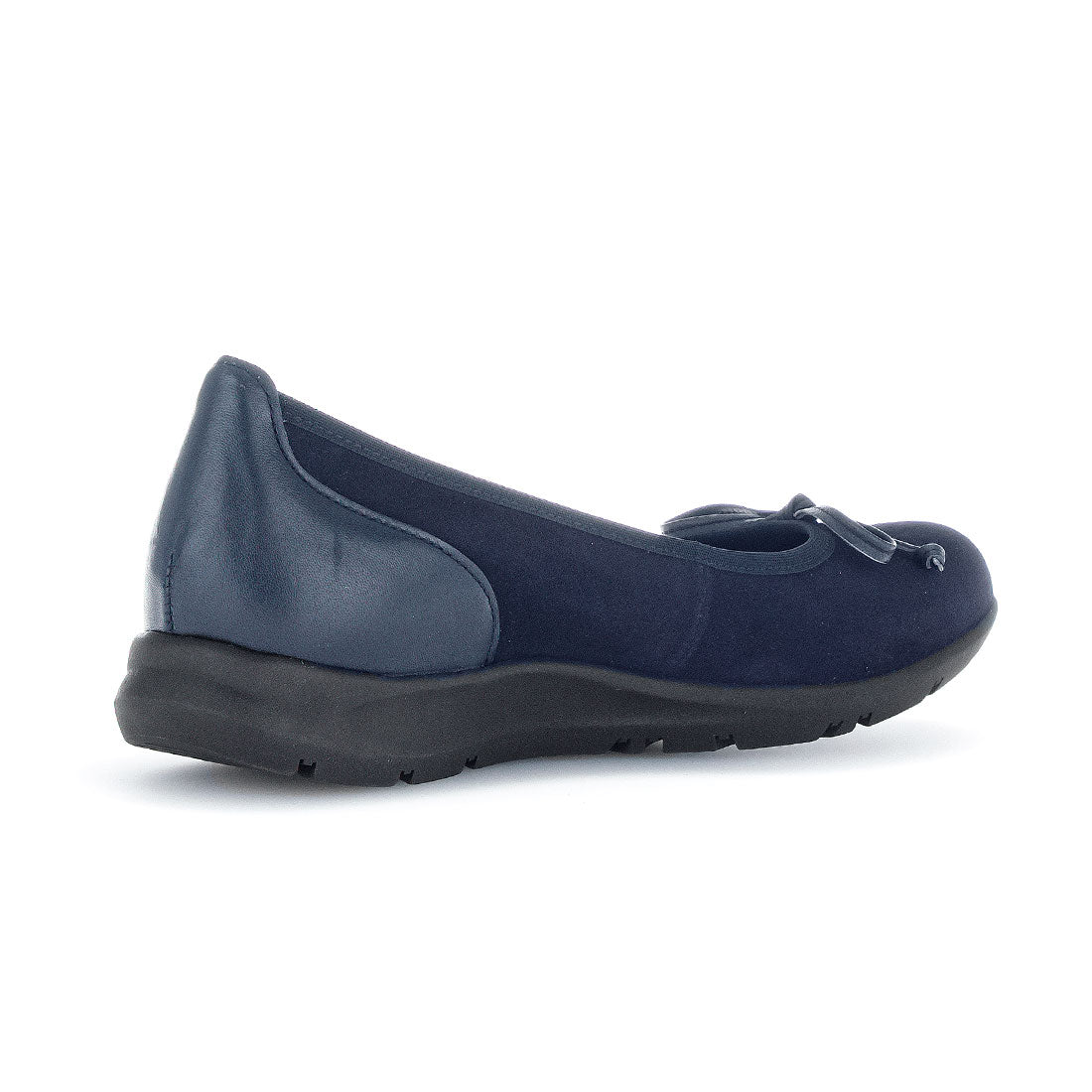 GABOR Atlantic blue suede with leather bow,