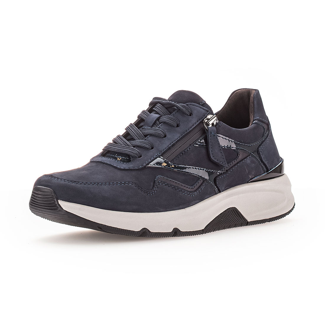 ROLLINGSOFT Blue nubuck sneaker lace + zipper,