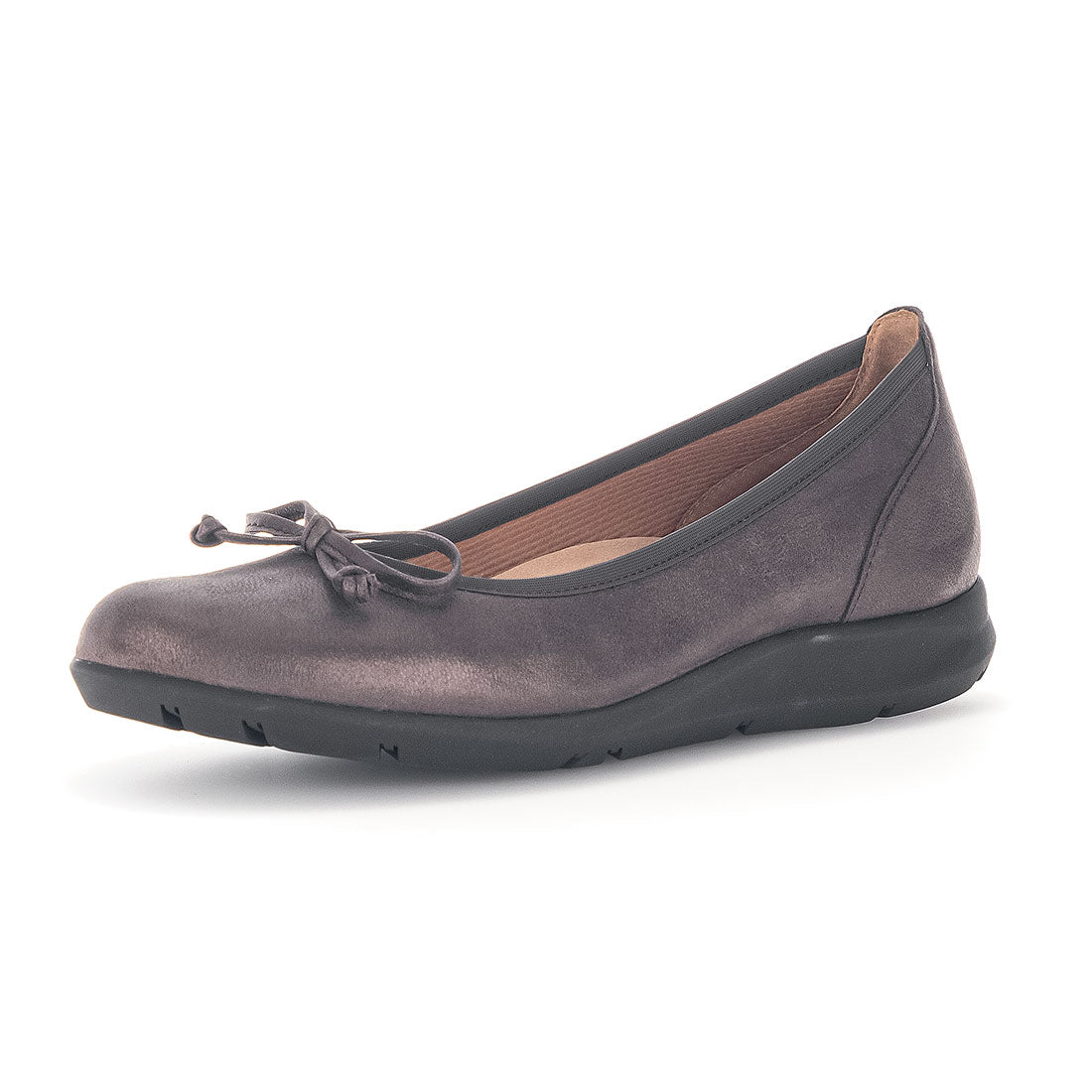 GABOR Brown metallic leather ballerina,