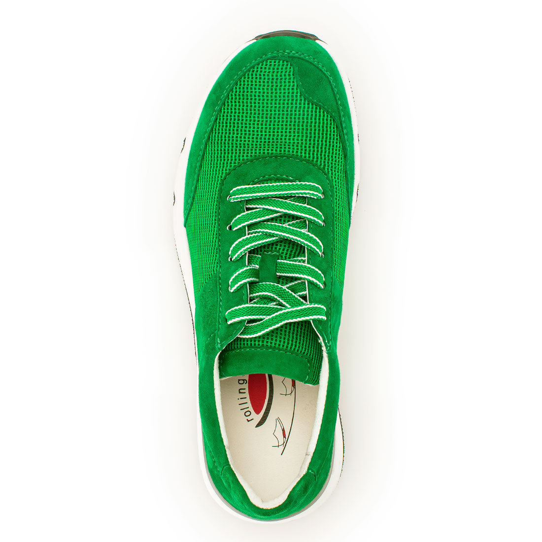 ROLLINGSOFT Green suede/textile sneaker,