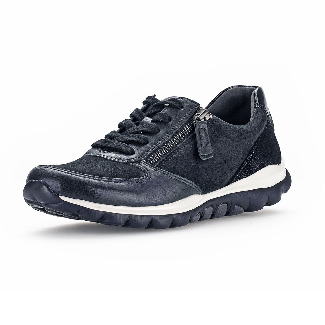 ROLLINGSOFT Dark blue leather/suede sneaker,