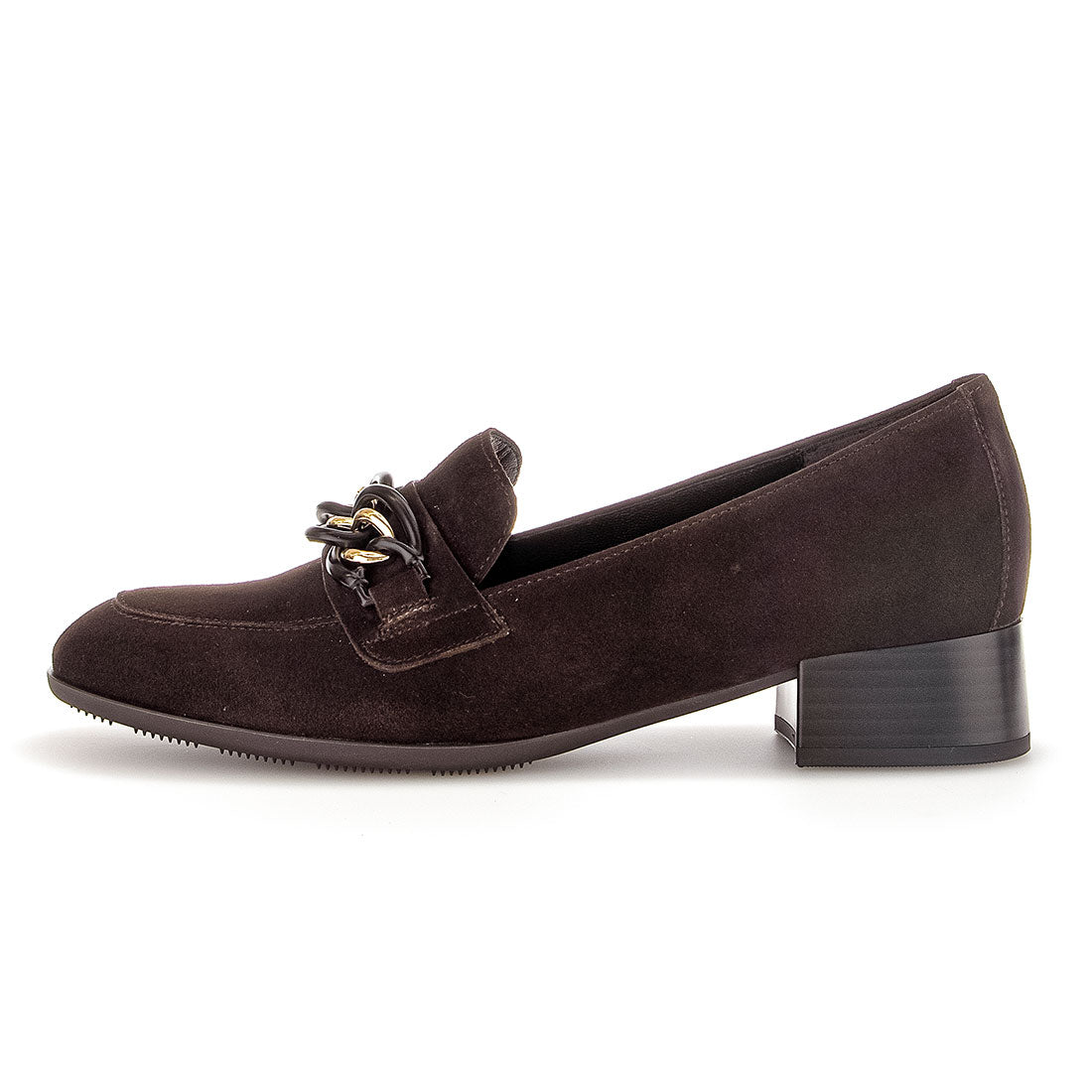 GABOR Brown suede loafer with bite,