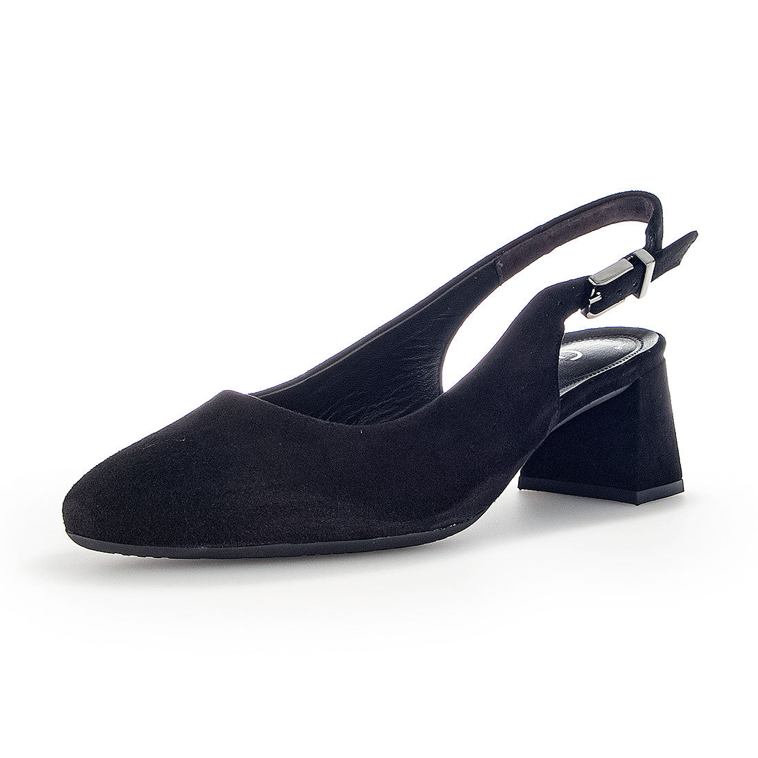 GABOR Black suede sling back,