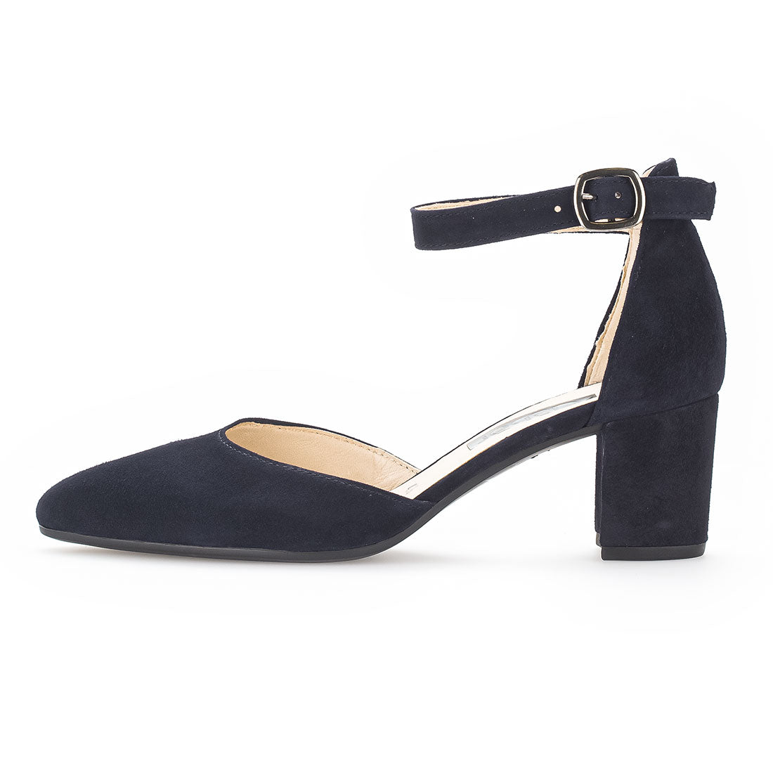 GABOR Blue suede shoes with ankle strap,