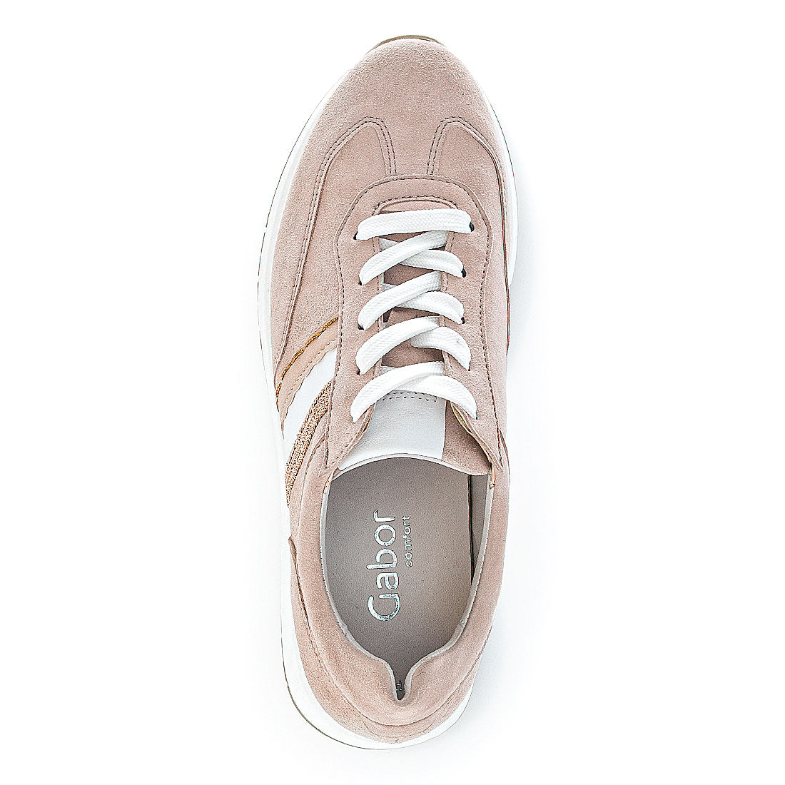 GABOR Pink suede sneaker with laces,
