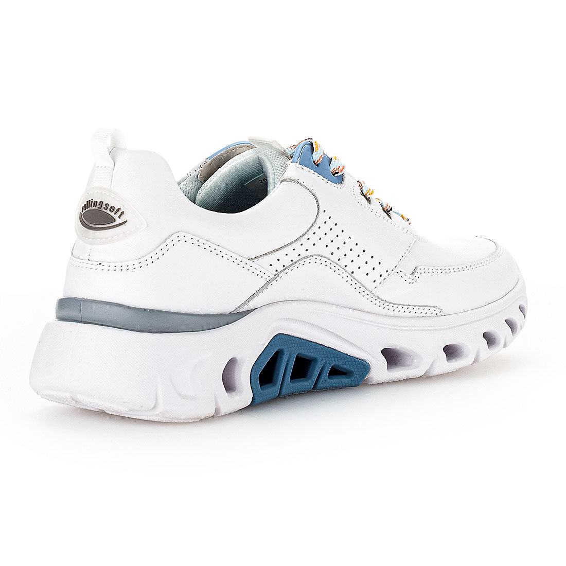 ROLLINGSOFT White leather sneaker with patterned laces,