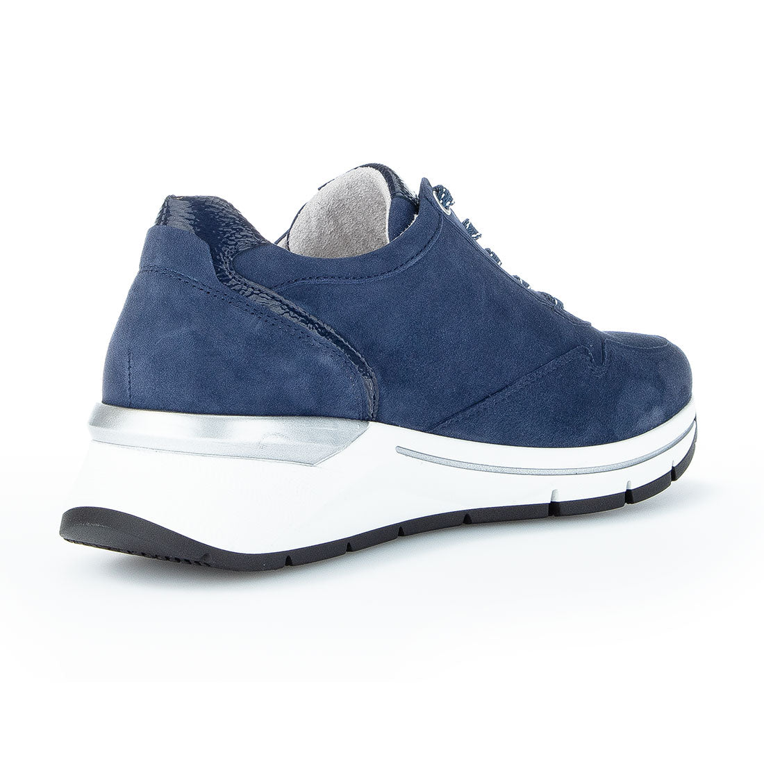 GABOR Blue suede sneaker lace + zipper,