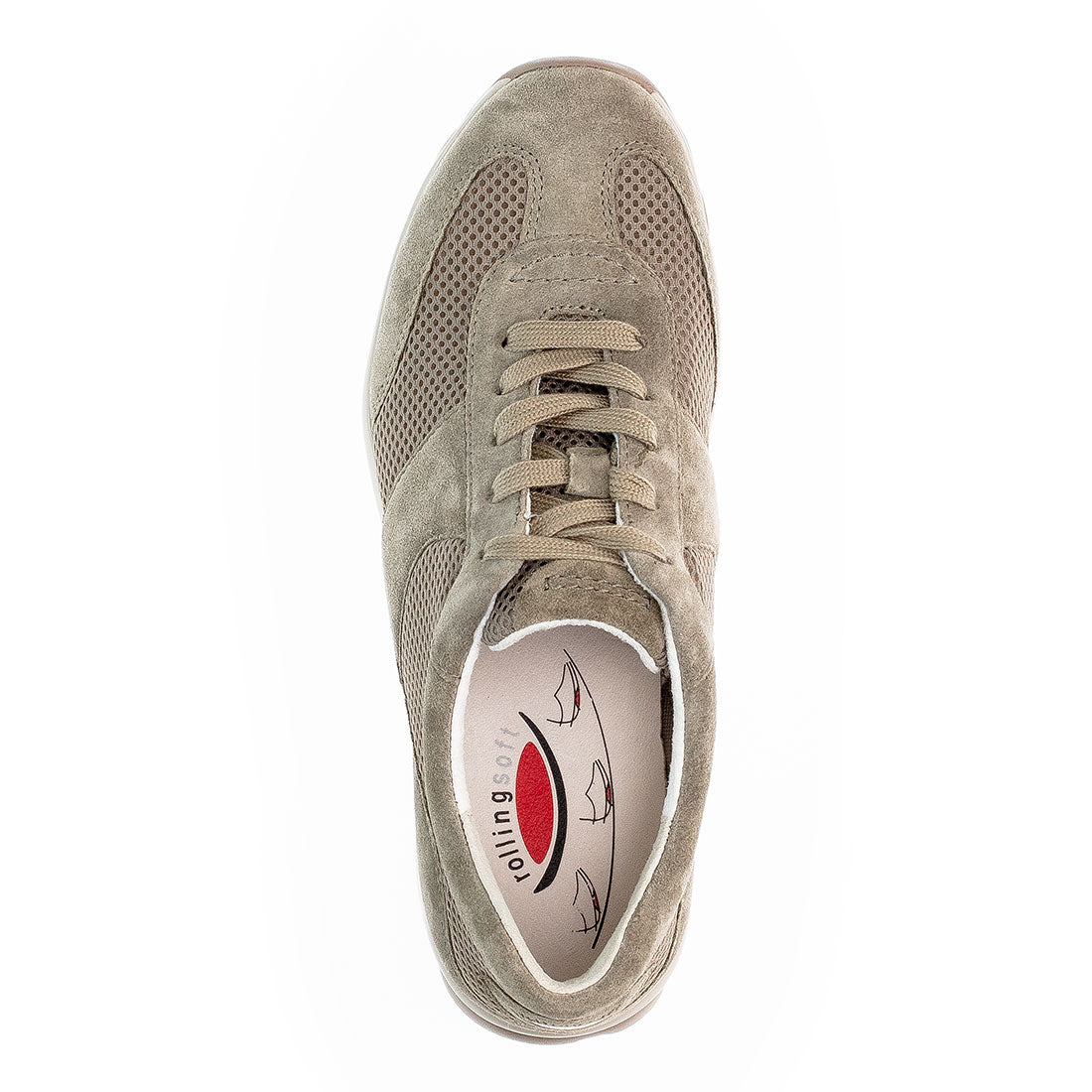 ROLLINGSOFT Sage green suede with mesh/textile,