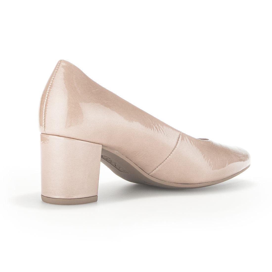 GABOR Kiesel brown lacquer pump with pointed toe,