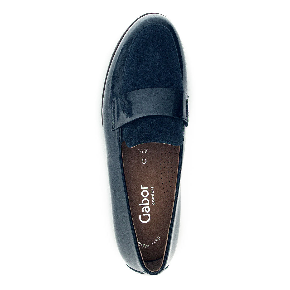 GABOR Dark blue lacquer/suede loafer,