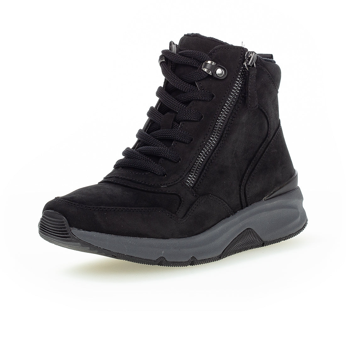 ROLLINGSOFT Black suede boot lace + zipper,