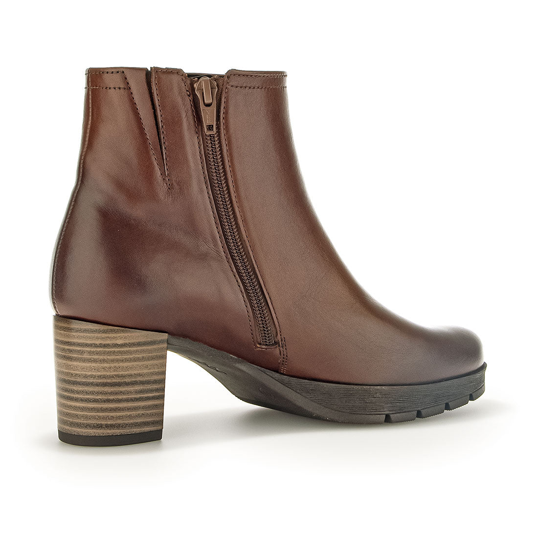 GABOR Brown leather boot with decorative buckle,