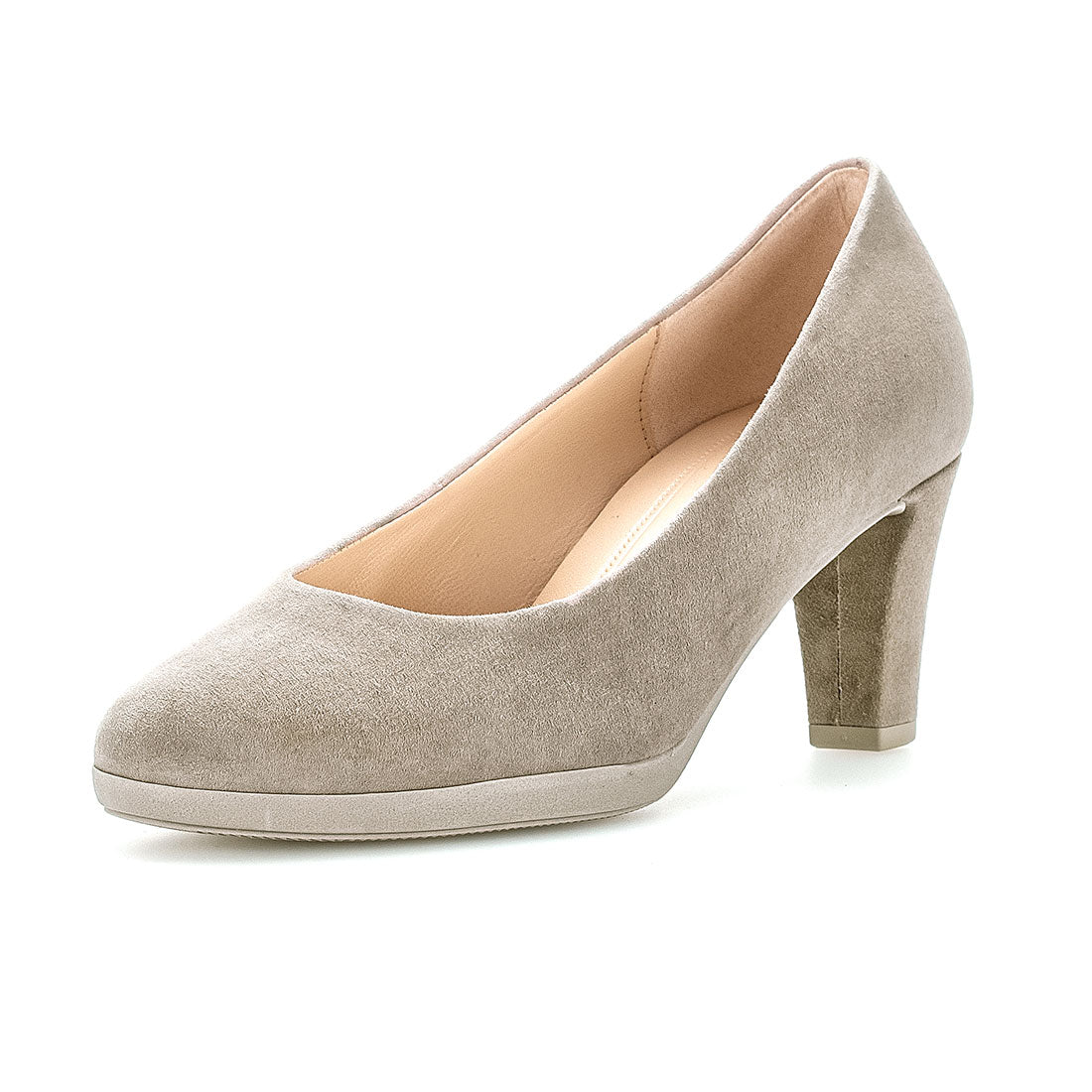 GABOR Gray suede pump with rubber platform,