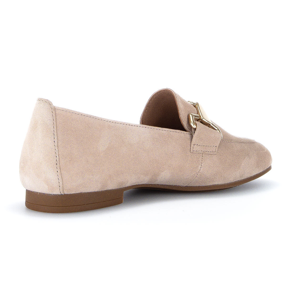 GABOR Sand suede loafer with gold buckle,