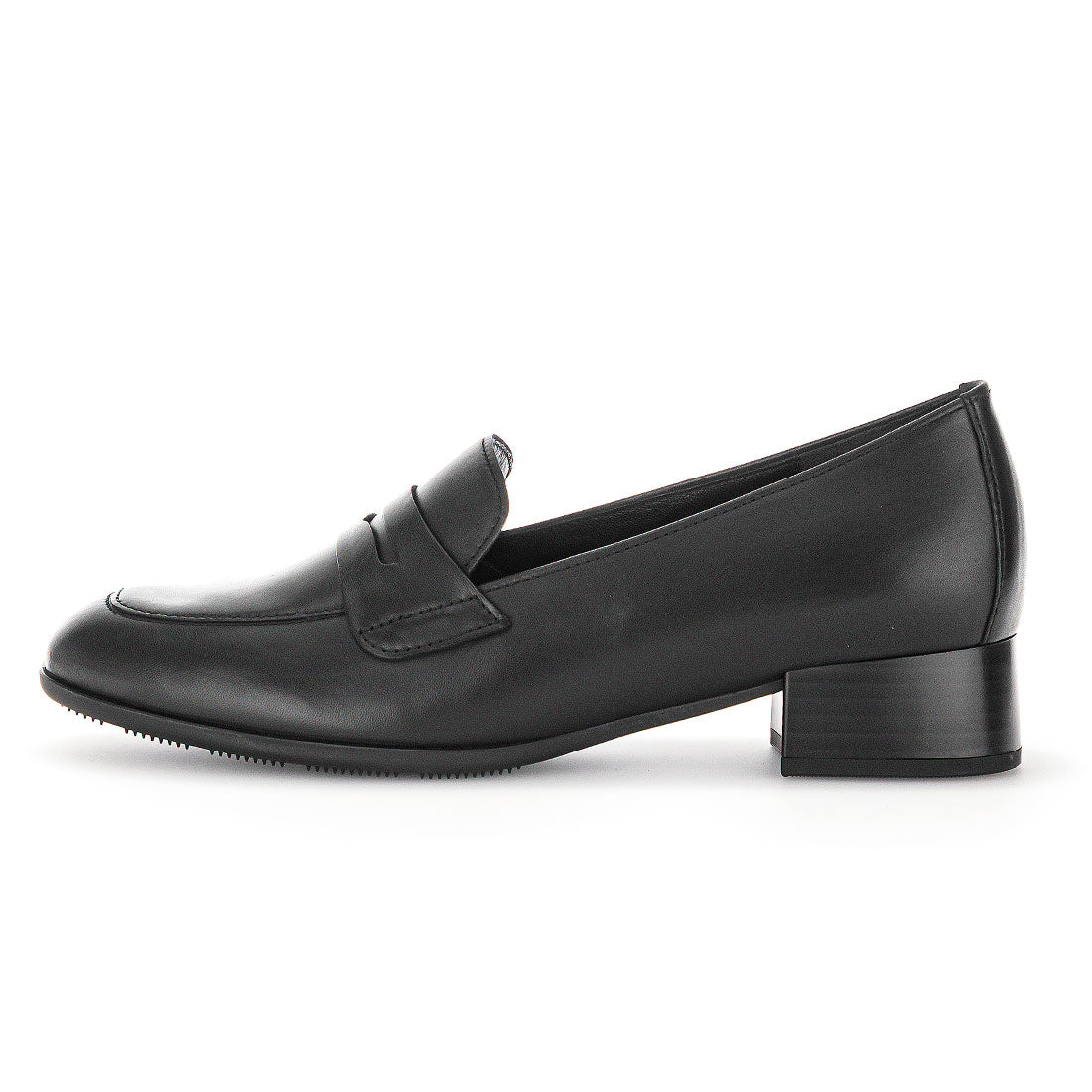 GABOR black leather loafer,