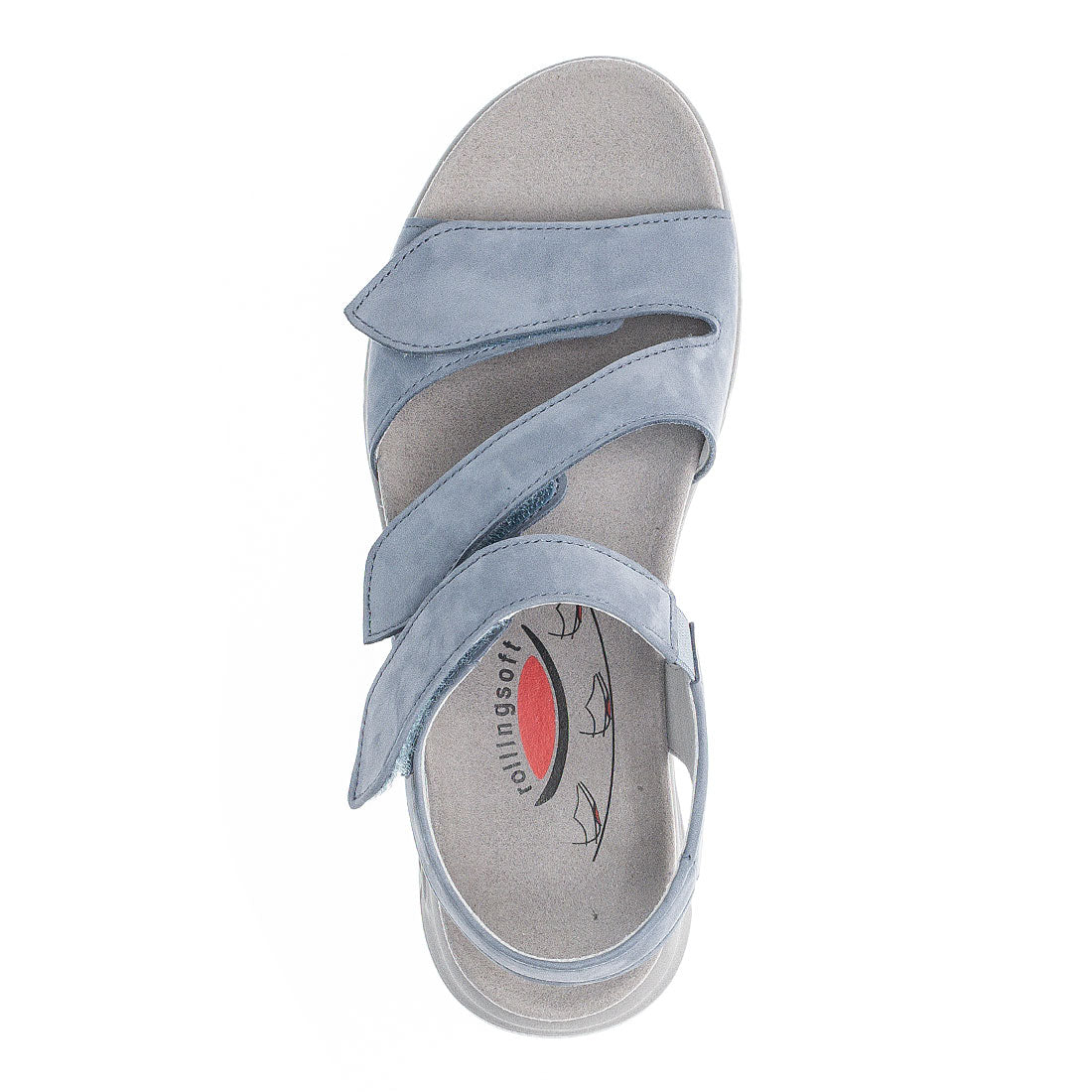 ROLLINGSOFT Sky blue nubuck sandal with velcro,