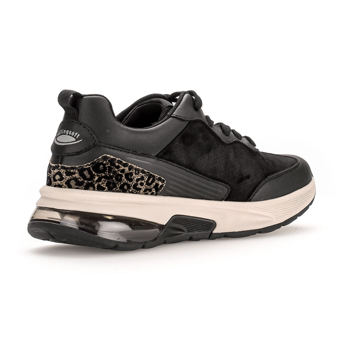 ROLLINGSOFT Black suede sneaker with animal print,
