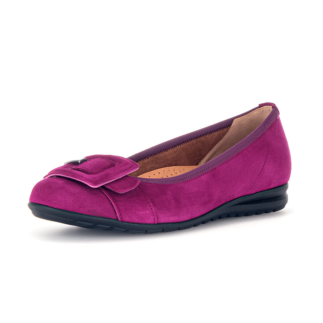 GABOR Fuchsia suede ballerina,