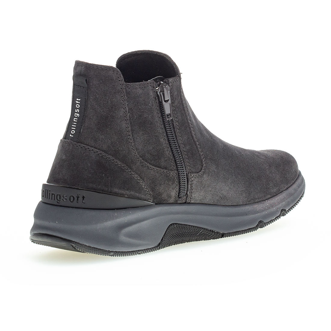 ROLLINGSOFT Dark gray suede with elastic + zip,