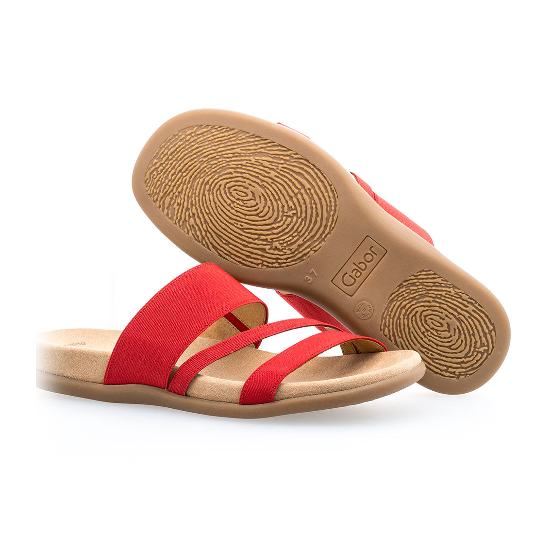 GABOR sandal with red elastic straps,