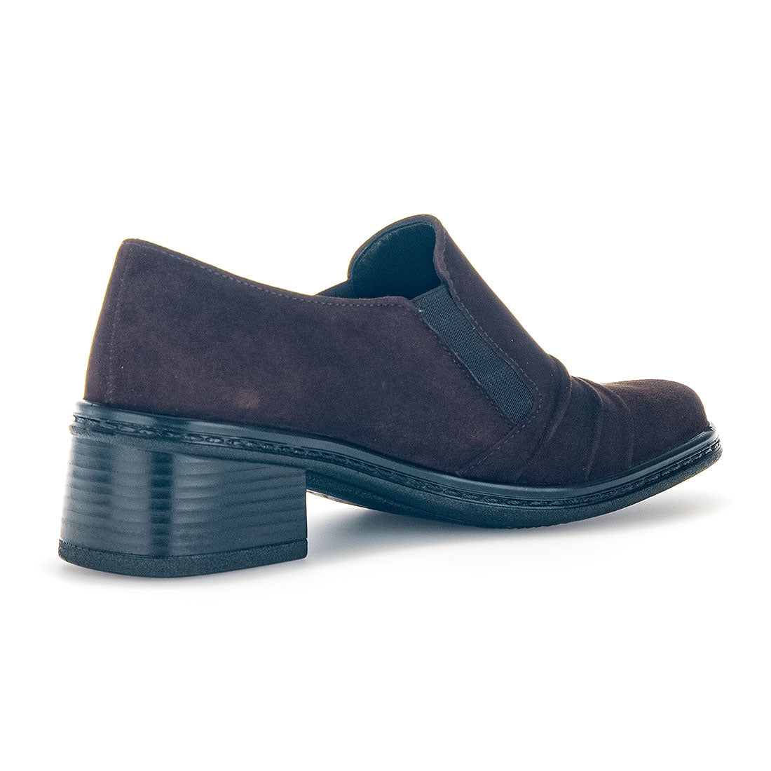 GABOR chocolate suede plug in loafer,