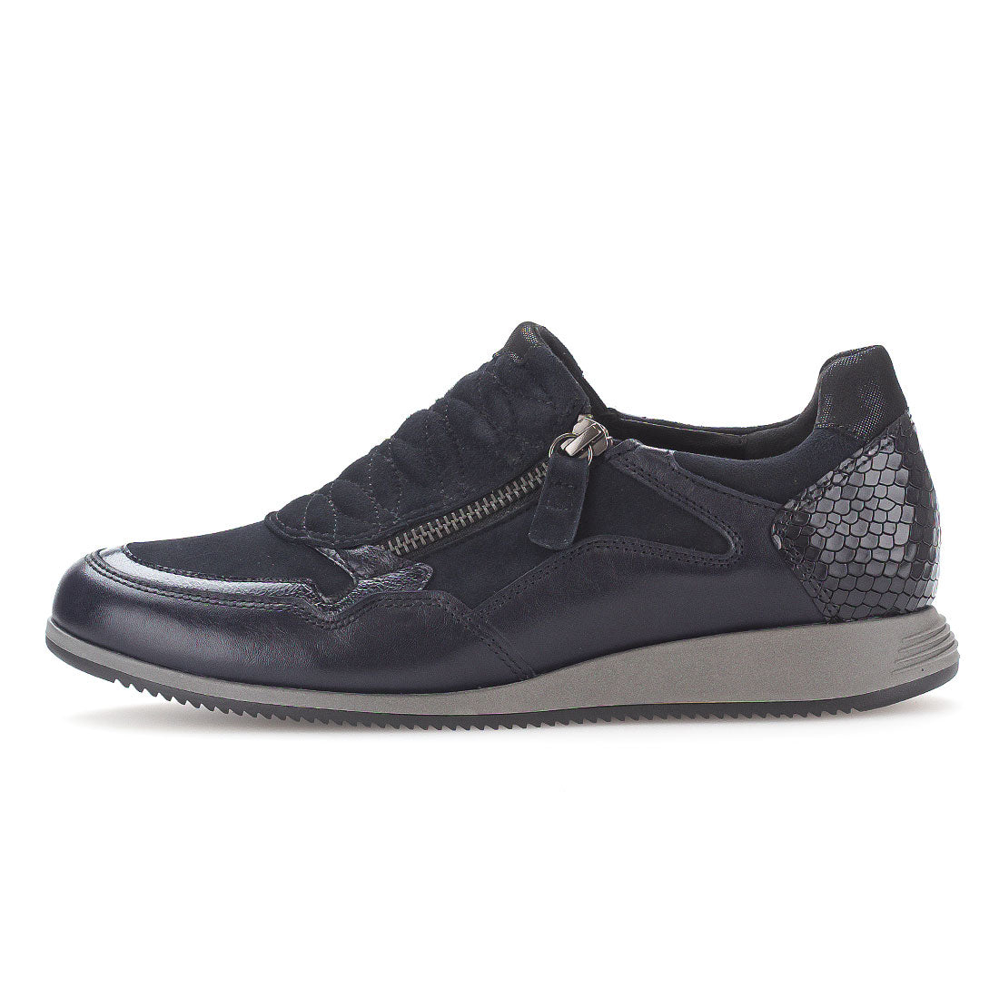 GABOR Dark blue leather/suede with zipper,
