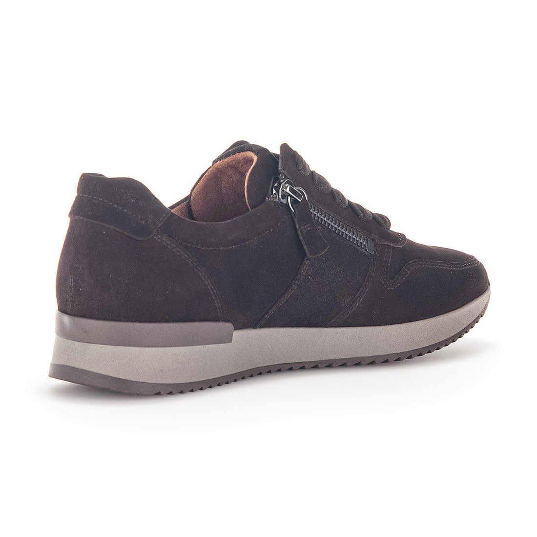 GABOR Chocolate brown suede sneaker,