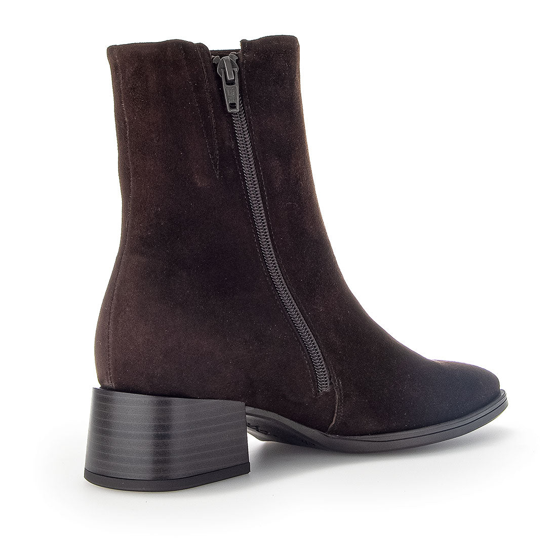 GABOR Brown suede boot with zipper,