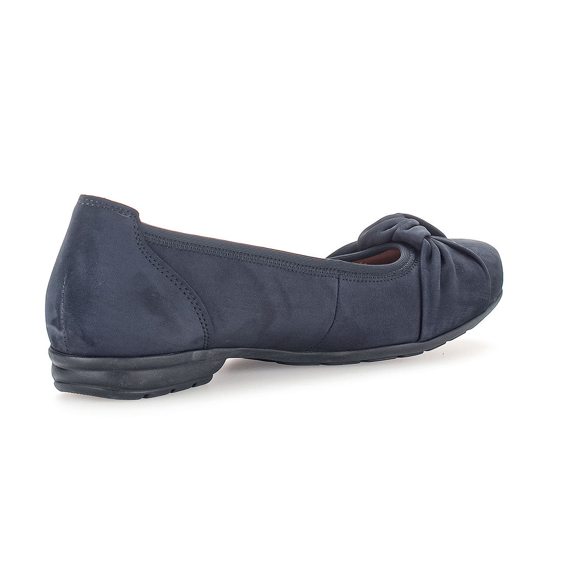 GABOR Blue nubuck ballerina with knot,