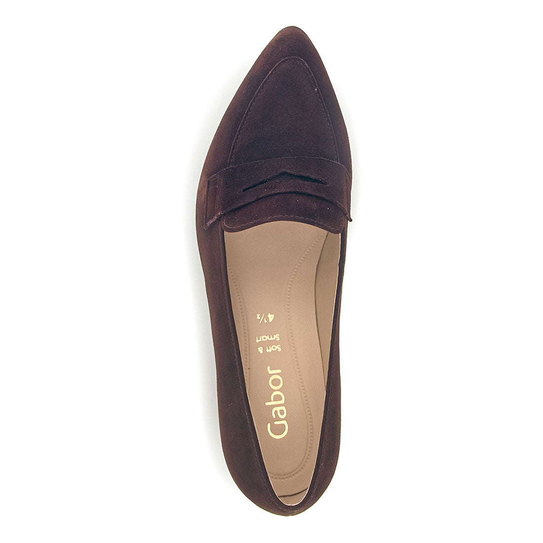 GABOR Chocolate brown suede loafer,