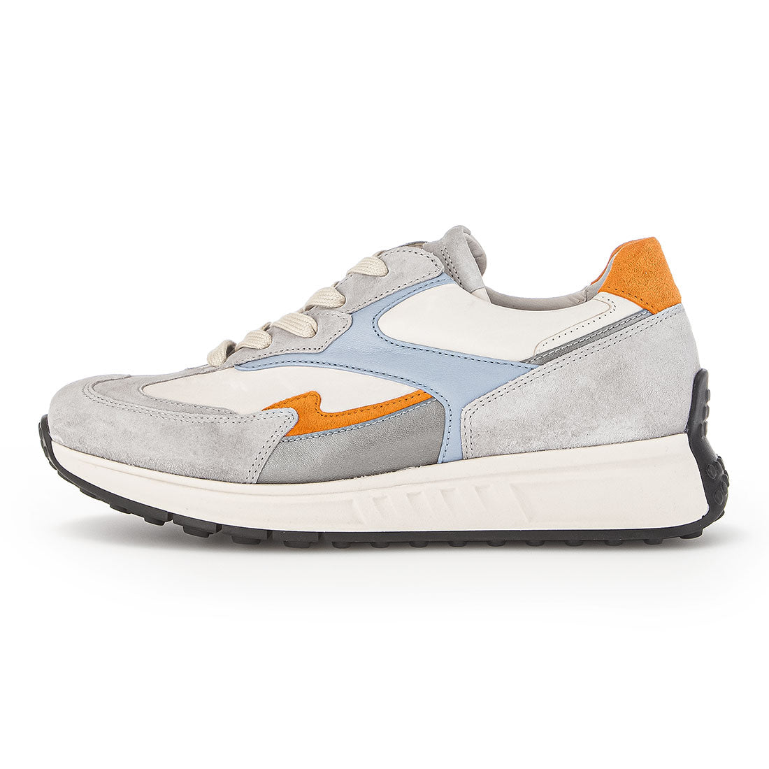 GABOR gray suede sneaker with colored leather,