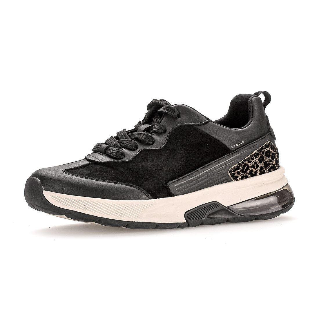 ROLLINGSOFT Black suede sneaker with animal print,