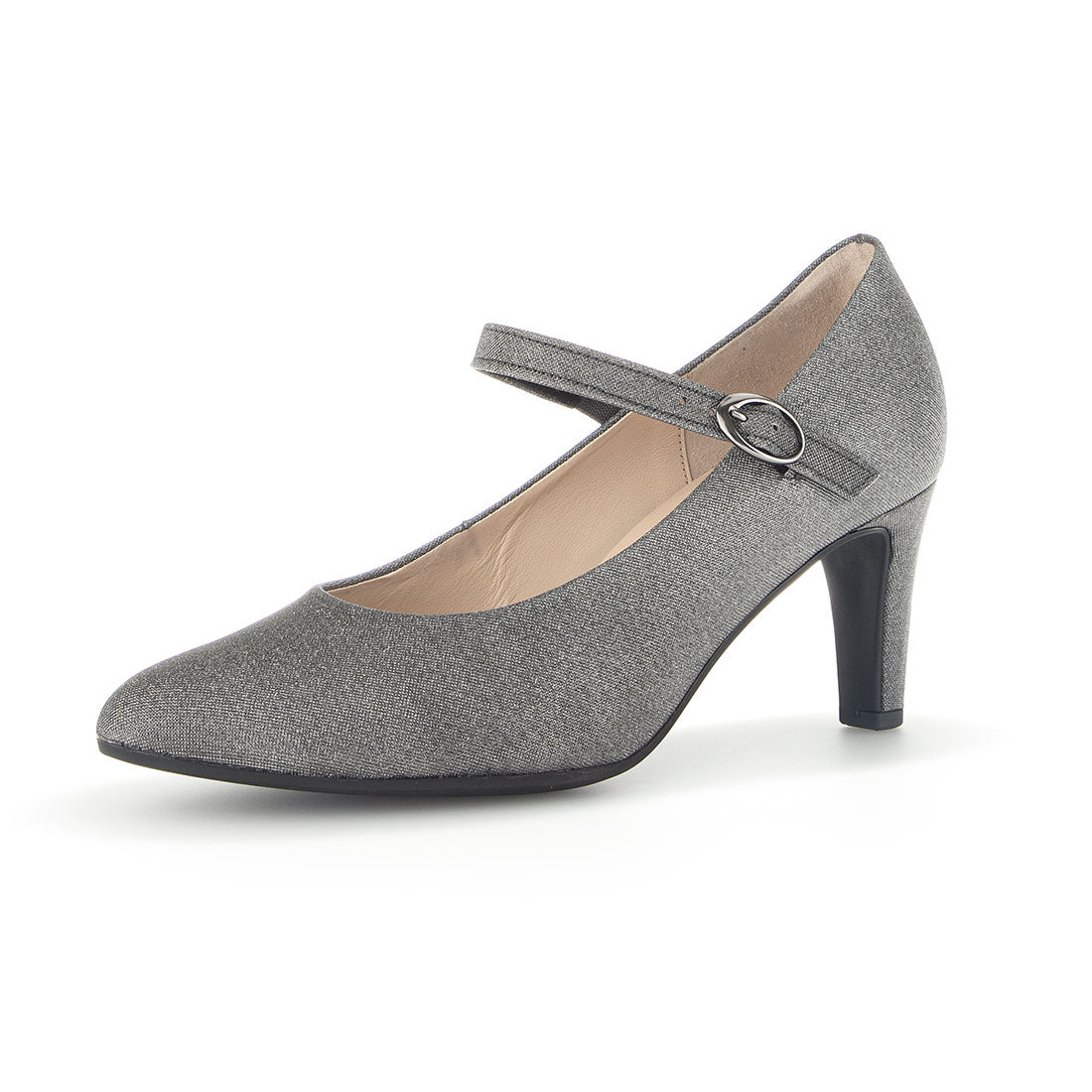 GABOR Gray glitter pump with stiletto heel,