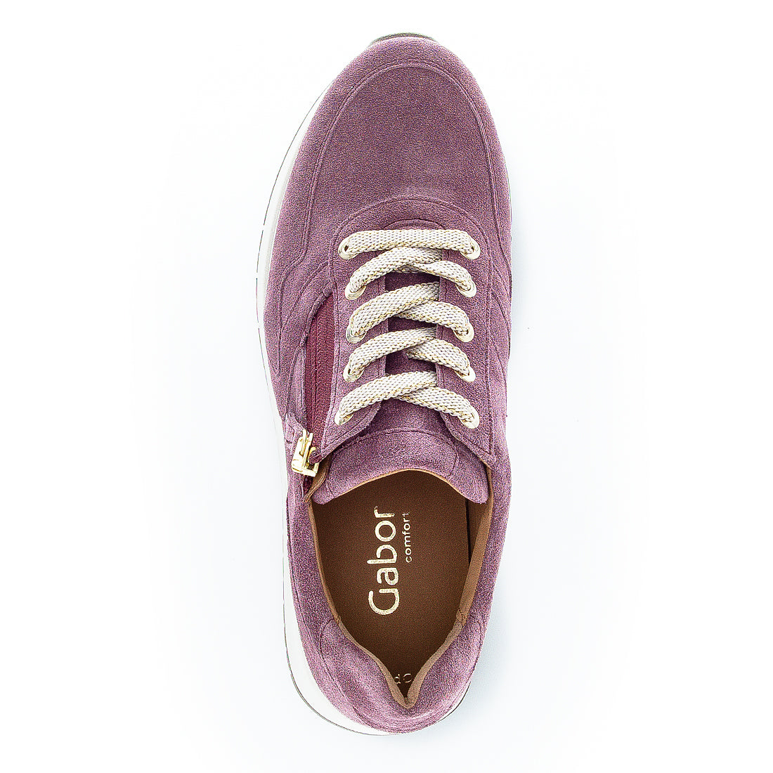 GABOR Dark pink sneaker with laces and zipper,