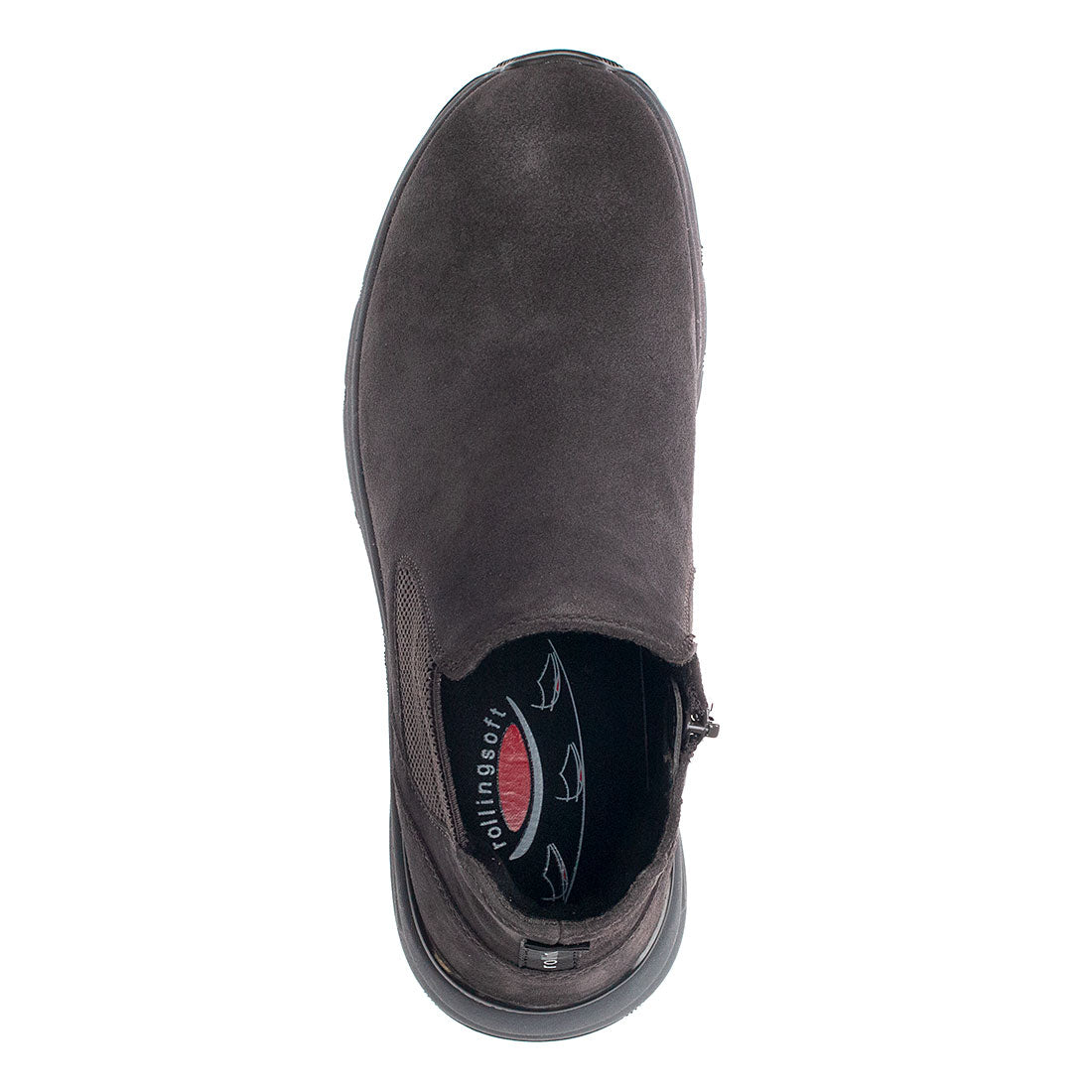 ROLLINGSOFT Dark gray suede with elastic + zip,