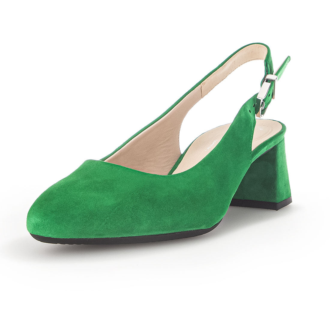 GABOR Green suede sling back,