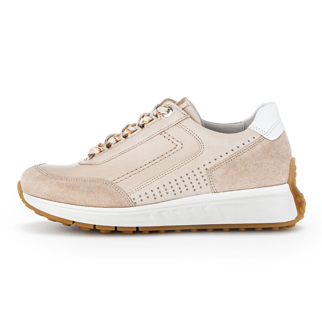 GABOR Beige leather + suede sneaker,