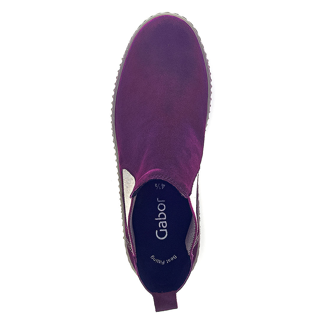 GABOR Purple suede boot with rubber sole,