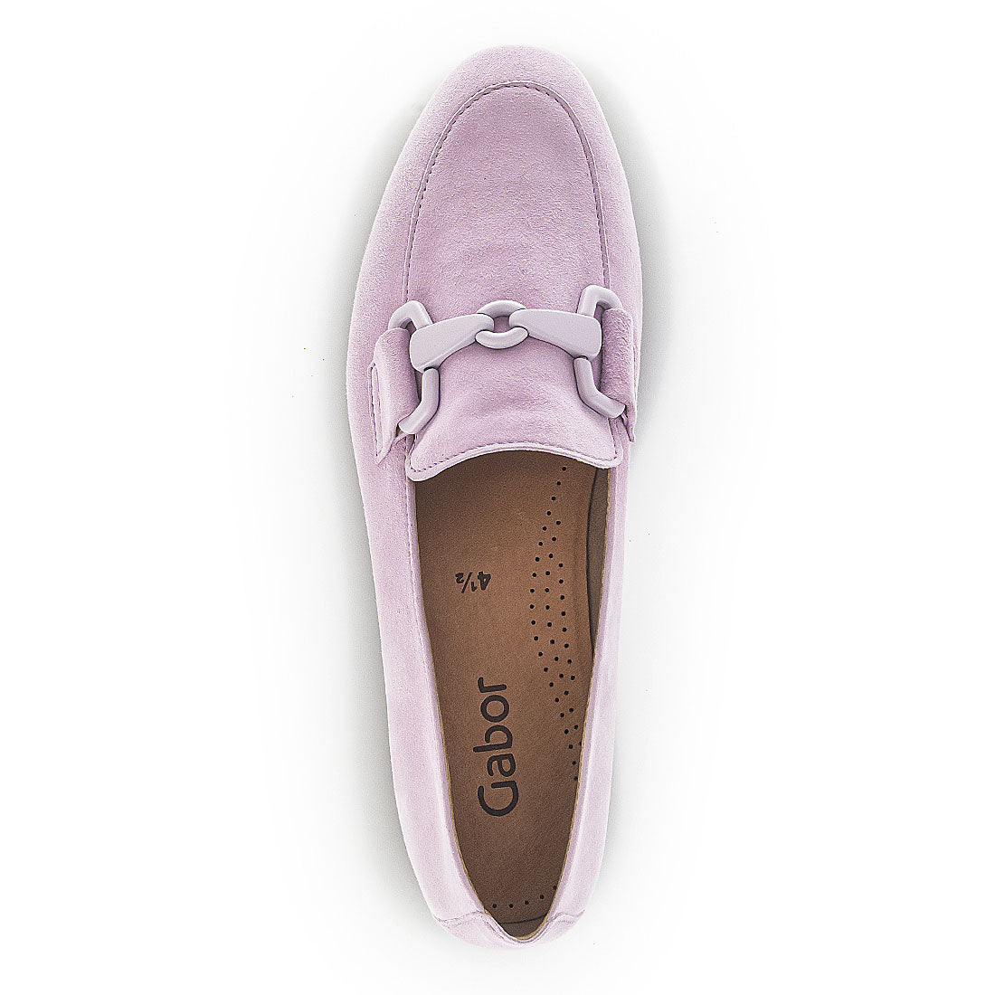 GABOR Light purple suede loafer with buckle,